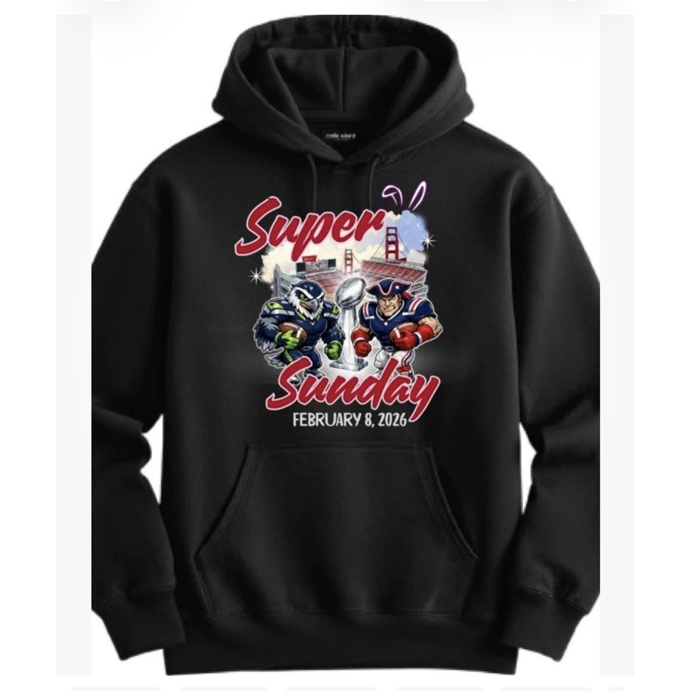 2026 Super Bowl‎ LX Hoodie Seattle / New England Adult Unisex *Small^ New
